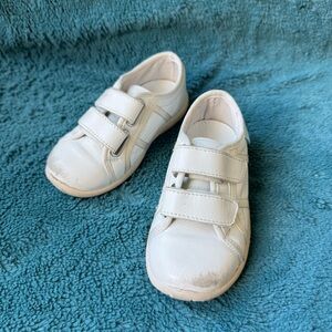 Naturino Leather Sneakers Shoes EU 23 US 6.5 Toddler Boy Girl White Double Strap